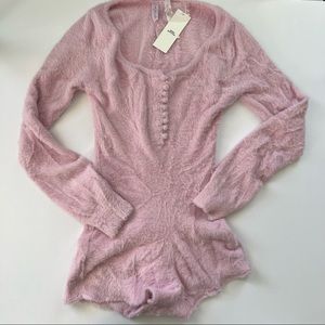 Urban outfitters pink cozy romper
